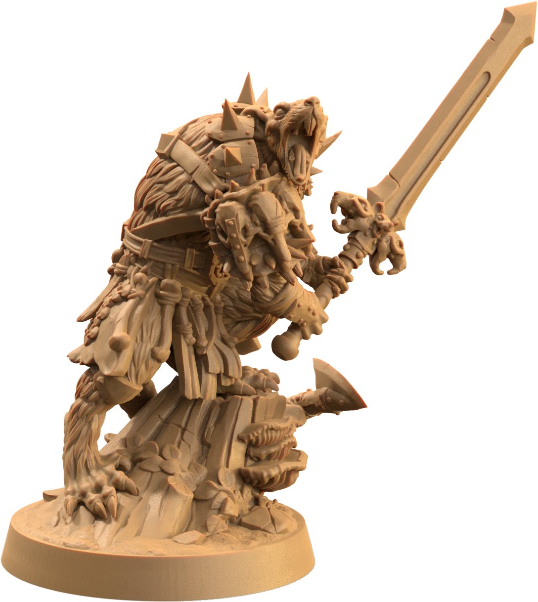 Skarn, The Rat Lord - Rat Folk Fighter Miniature - Mini Megastore