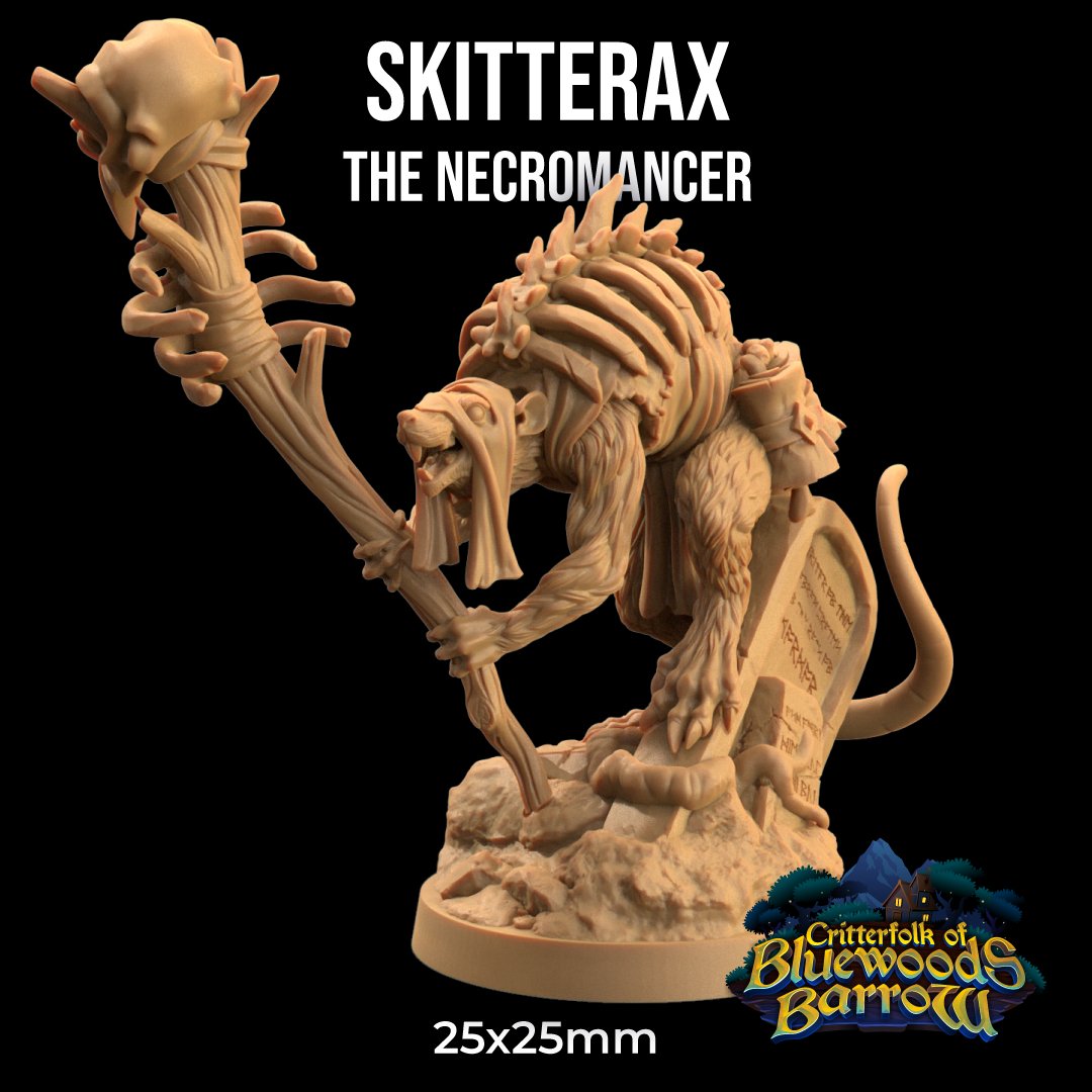 Skitterax The Necromancer - Rat Folk Wizard / Warlock Miniature - Mini Megastore