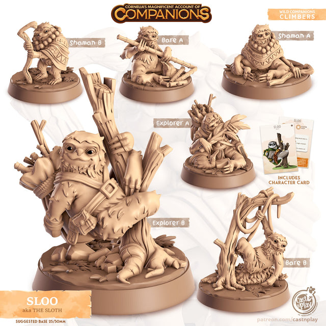 Sloo the Sloth Companion Miniatures - Mini Megastore