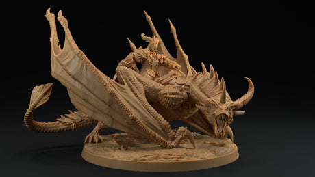 Talonheart the Dragon / Wyvern & Dragonborn Rider Miniature - Mini Megastore