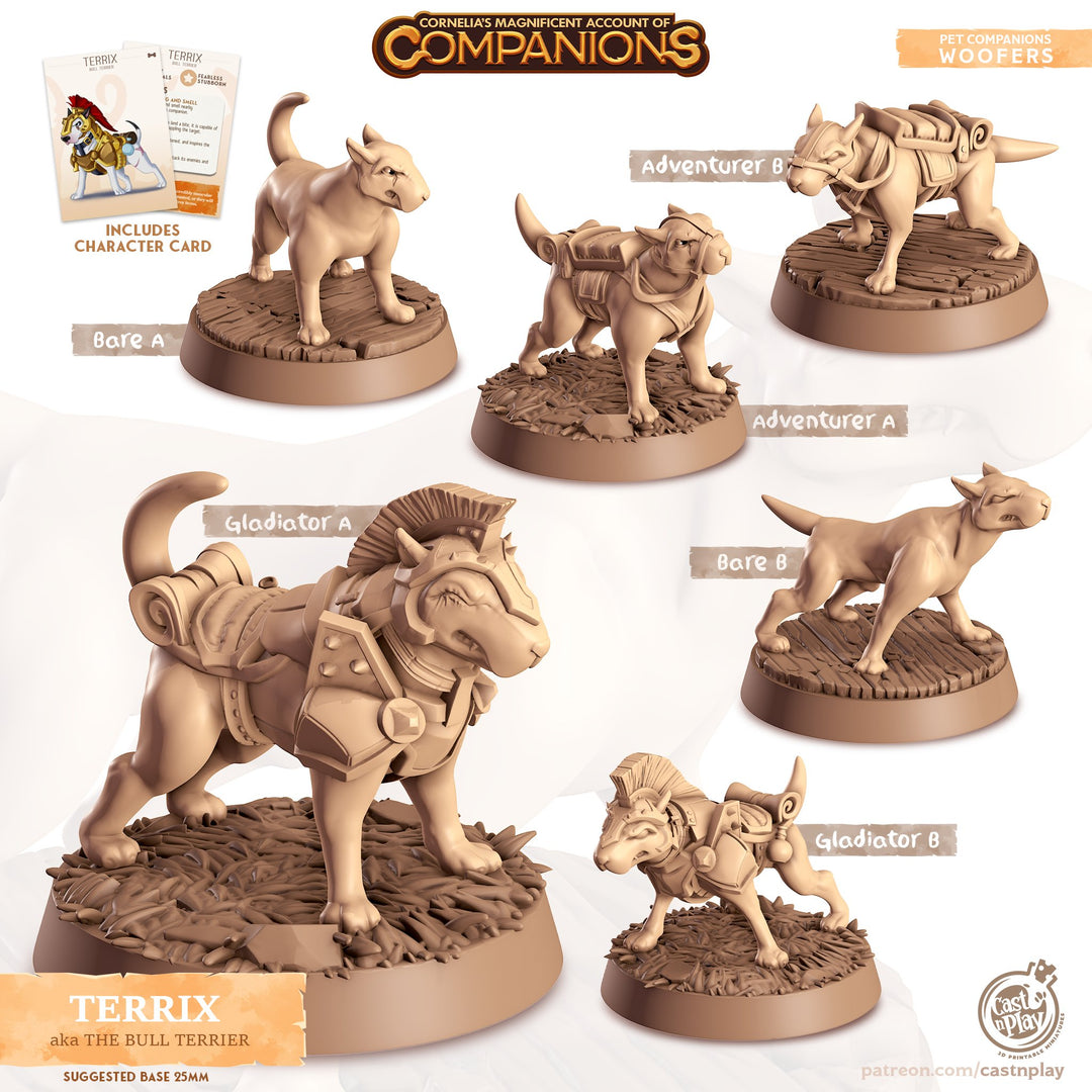 Terrix The Bull Terrier Dog Companion Miniatures - Mini Megastore