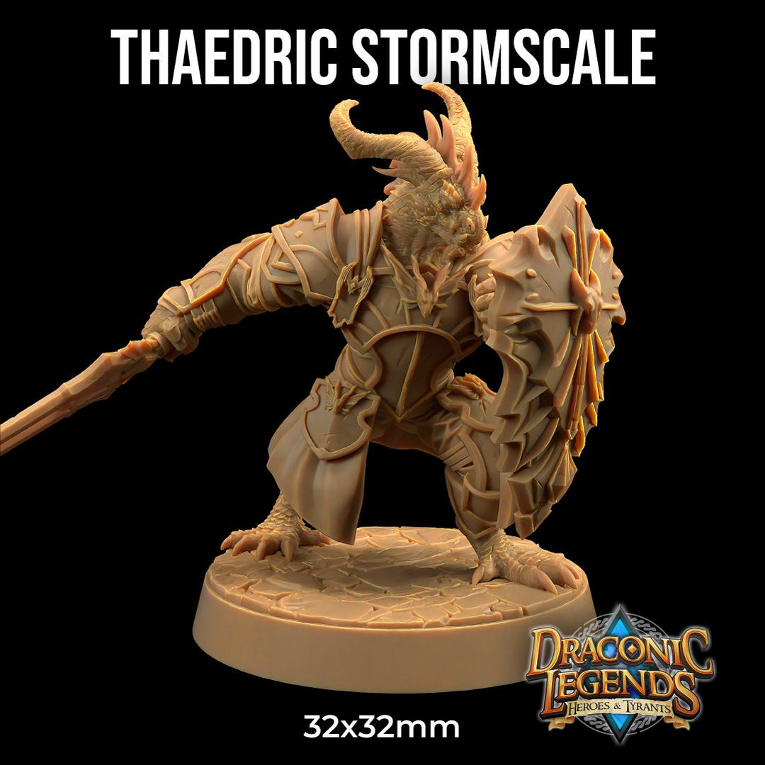 Thaedric Stormscale - Dragonborn Paladin Miniature - Mini Megastore