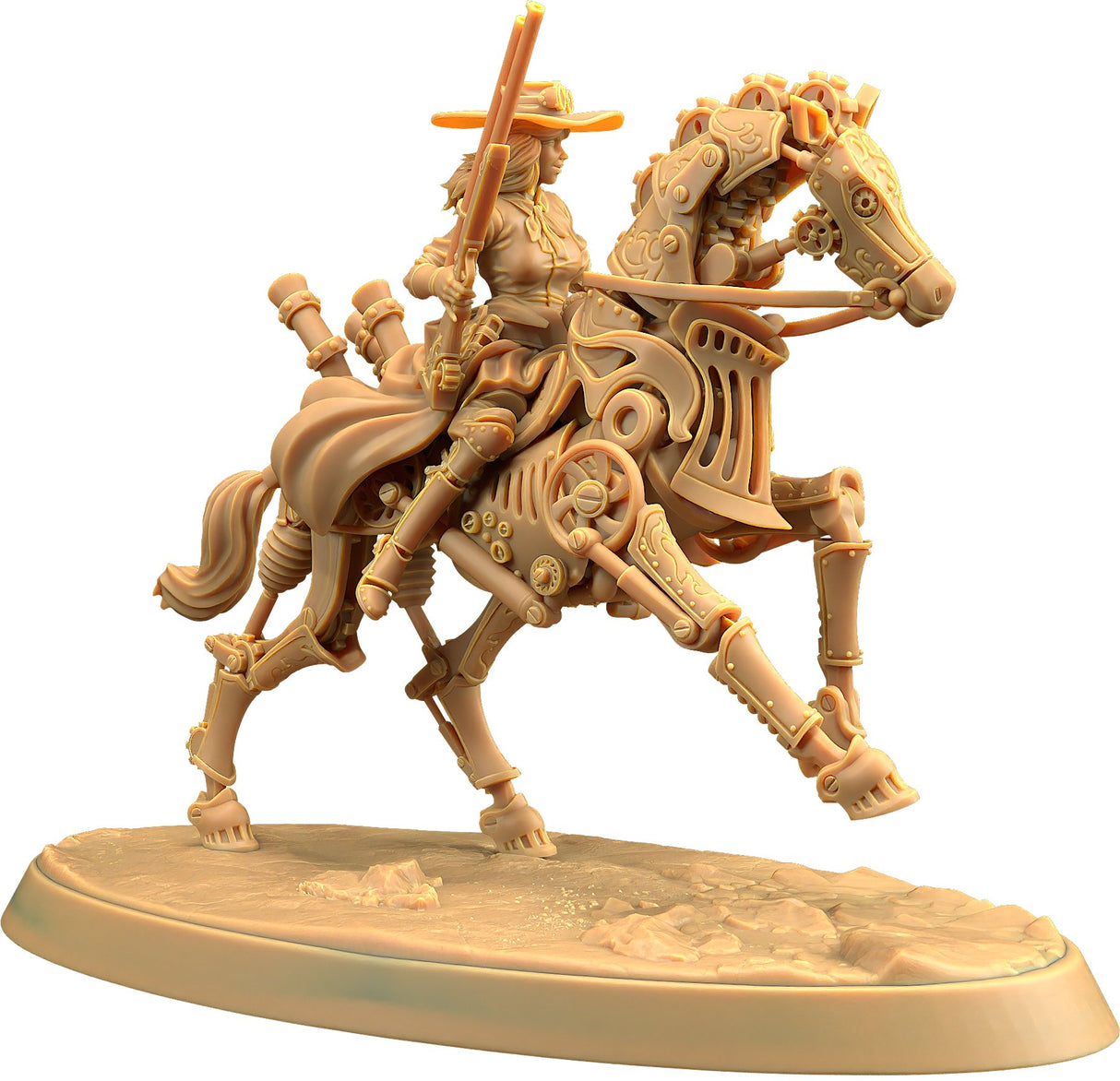 Thunder, Mechanical Marvel & Ms Bell - Clockwork / Robot Horse Artificer Gunslinger Miniature - Mini Megastore