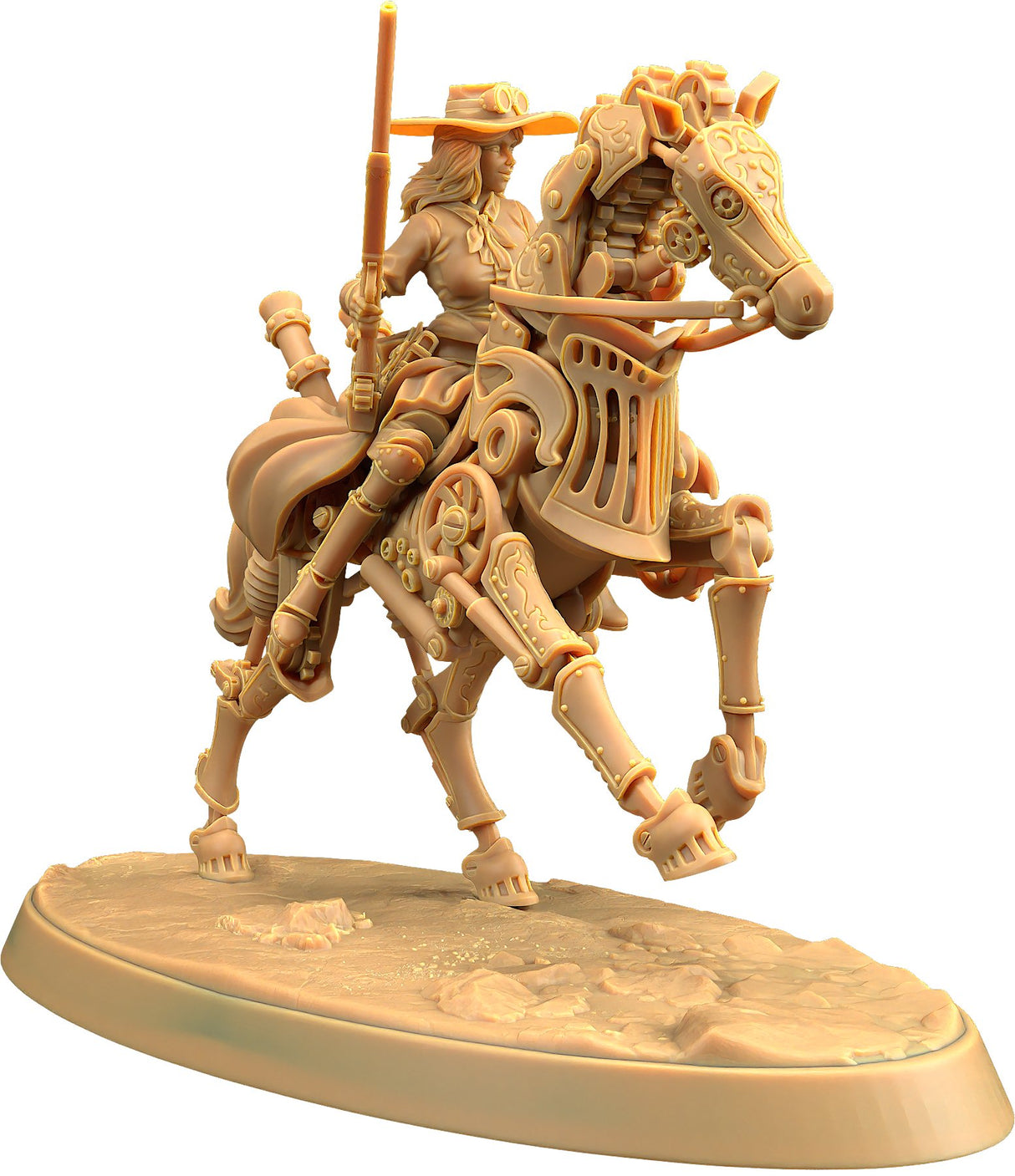 Thunder, Mechanical Marvel & Ms Bell - Clockwork / Robot Horse Artificer Gunslinger Miniature - Mini Megastore