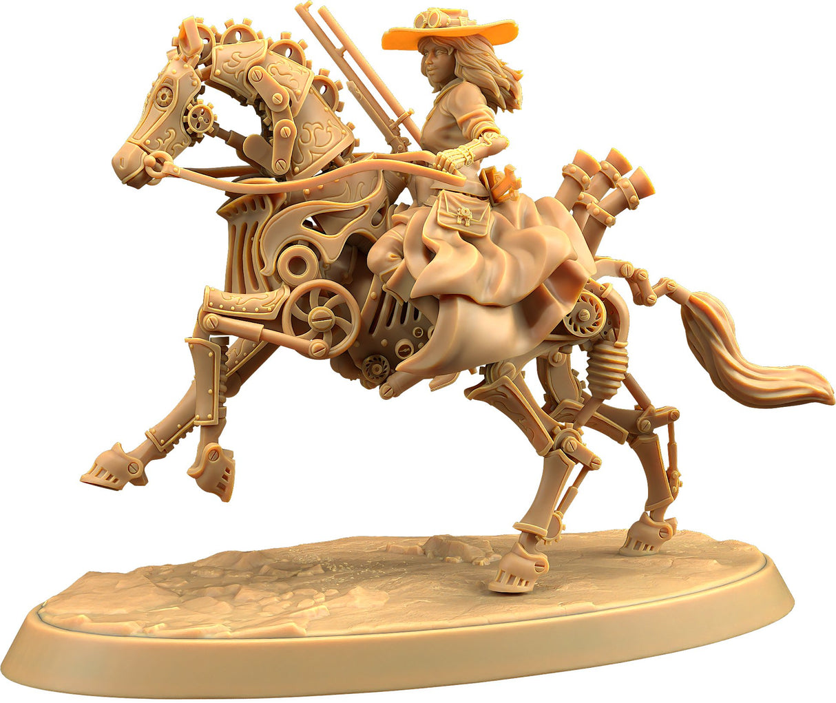 Thunder, Mechanical Marvel & Ms Bell - Clockwork / Robot Horse Artificer Gunslinger Miniature - Mini Megastore