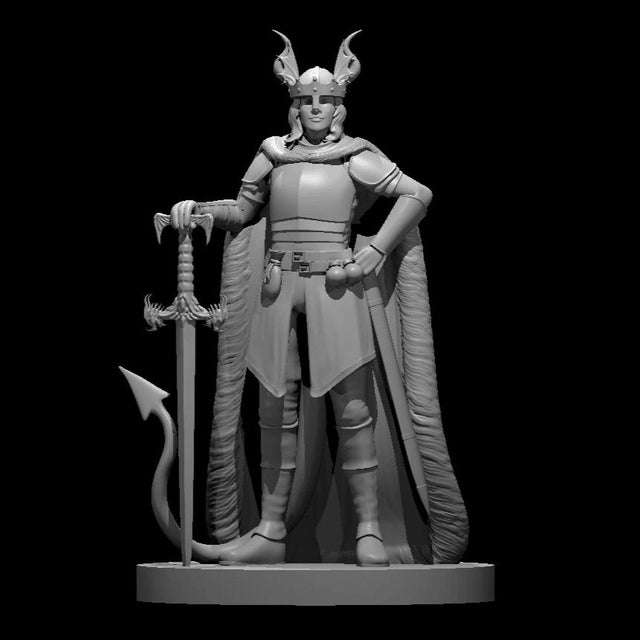 Tiefling Female Fighter Miniature - Mini Megastore