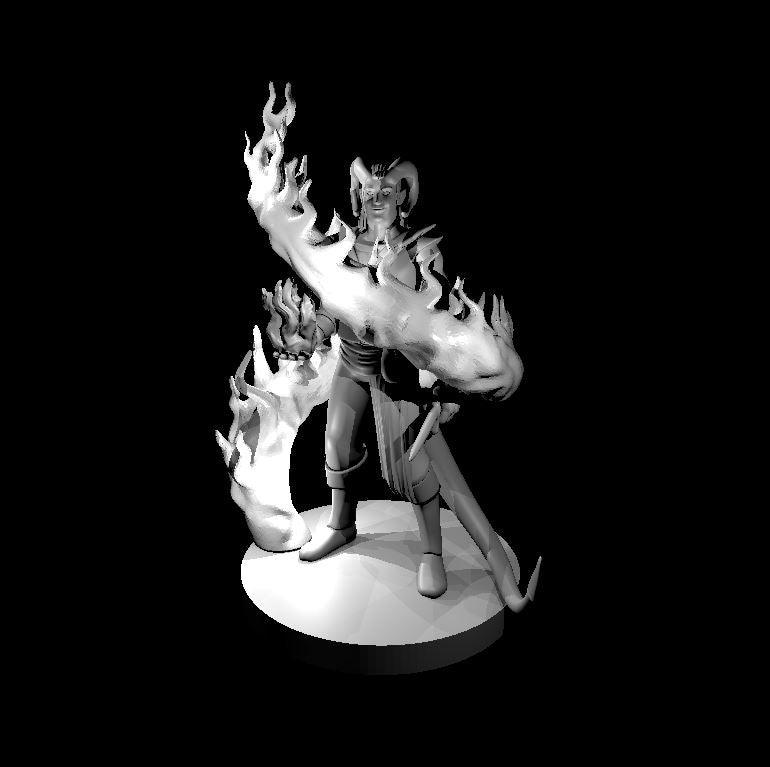 Tiefling Spellcaster with fire Miniature - Mini Megastore