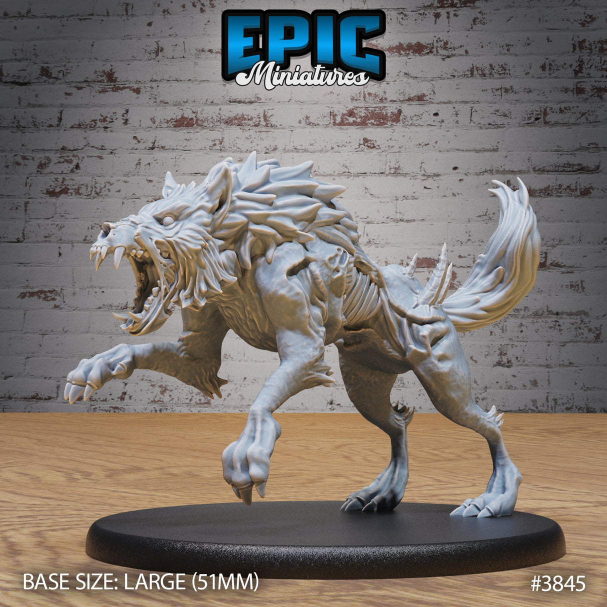 Undead Dire Wolf Miniature - Mini Megastore