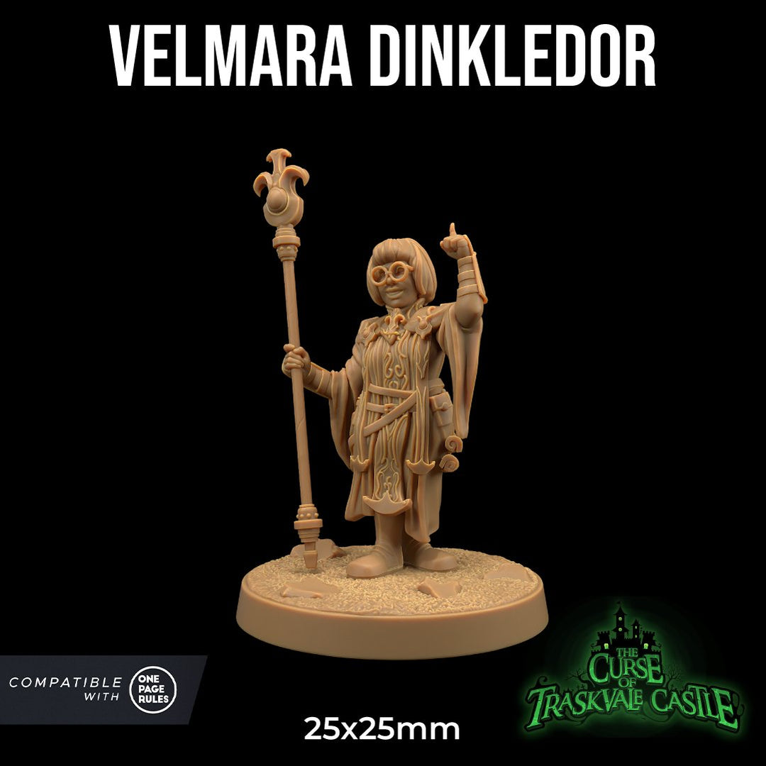 Valmara Dinkledor - Gnome/halfling female Wizard Miniature - Mini Megastore
