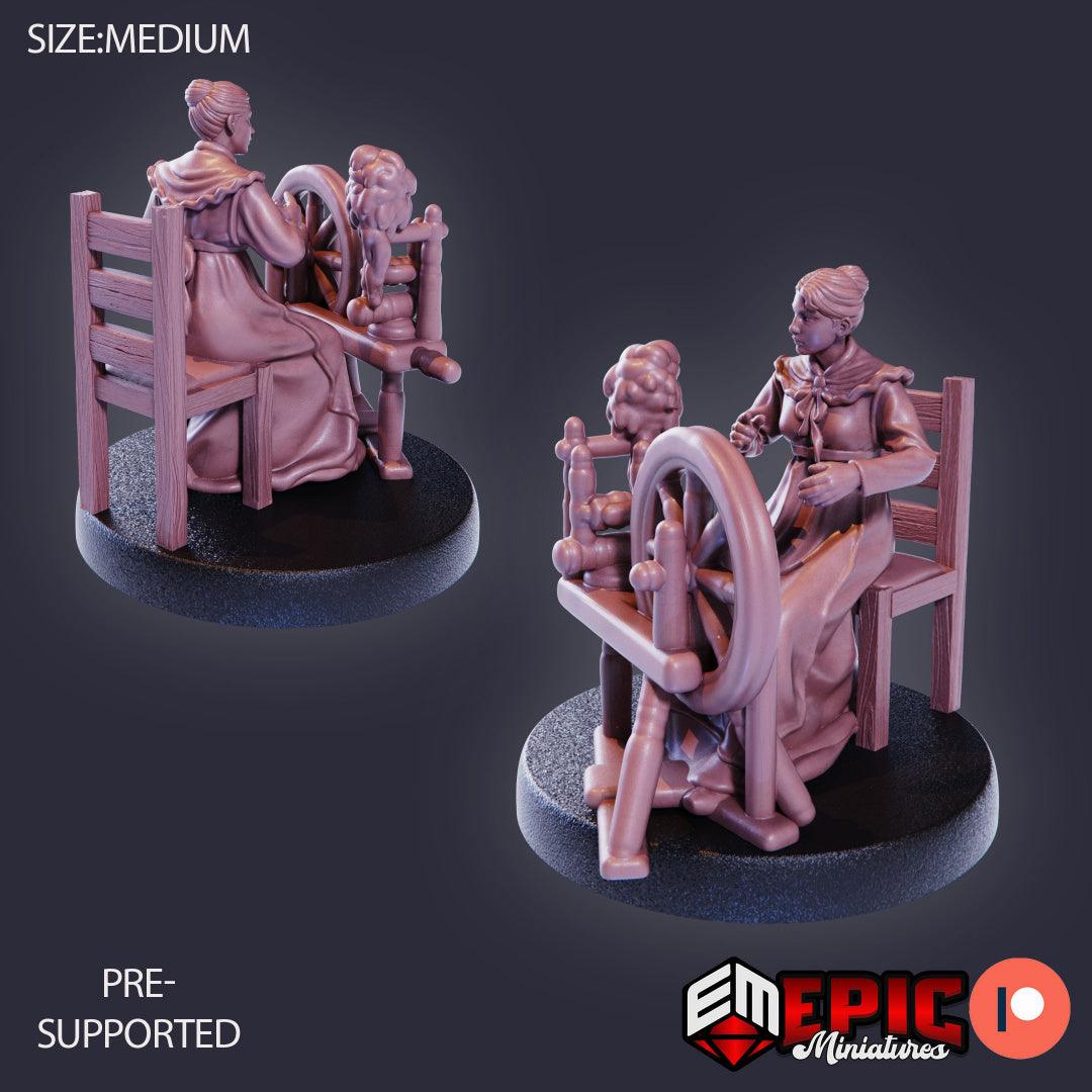 Villagers - Human Female Spinstress Miniature - Mini Megastore