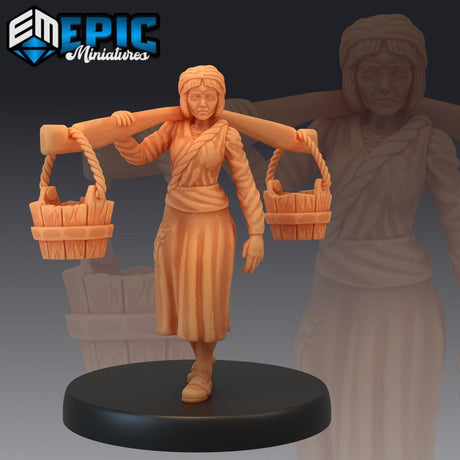 Villagers - Human Female Water Fetcher Miniature - Mini Megastore