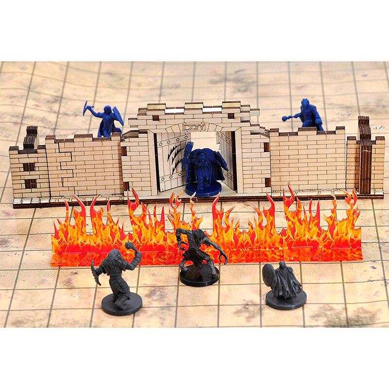 Wall of Fire Miniature (Set of 8) Spell Effects Flame Terrain - Mini Megastore