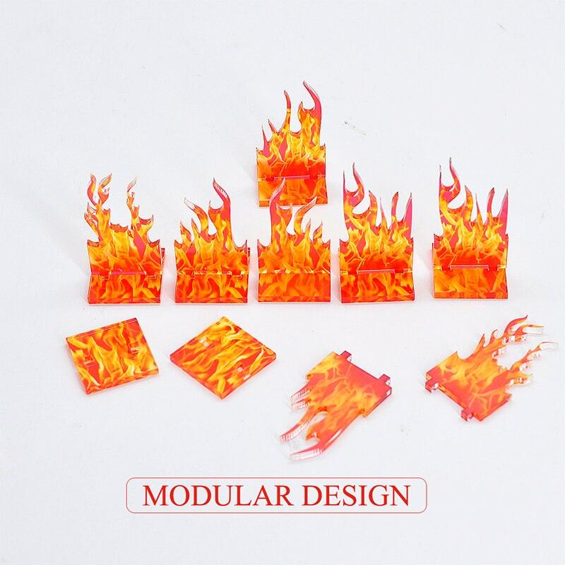 Wall of Fire Miniature (Set of 8) Spell Effects Flame Terrain - Mini Megastore