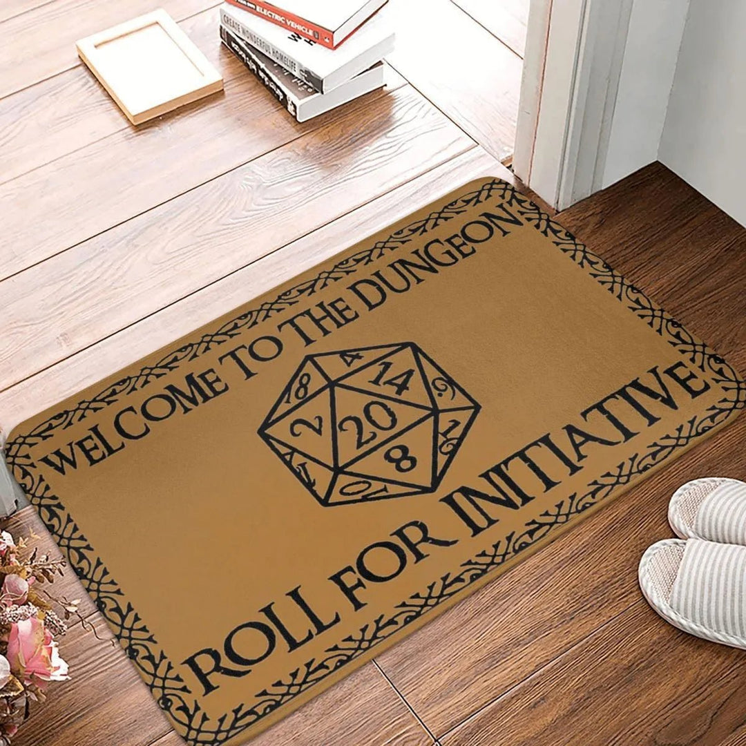 Welcome To The Dungeons Roll For Initiative Bath Mat / Bedroom Mat, Doormat - Mini Megastore