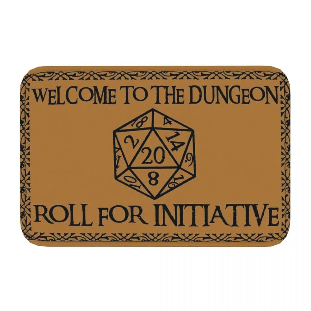 Welcome To The Dungeons Roll For Initiative Bath Mat / Bedroom Mat, Doormat - Mini Megastore