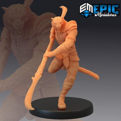 WereTiger / Tiger Folk Fighter Miniature - Mini Megastore