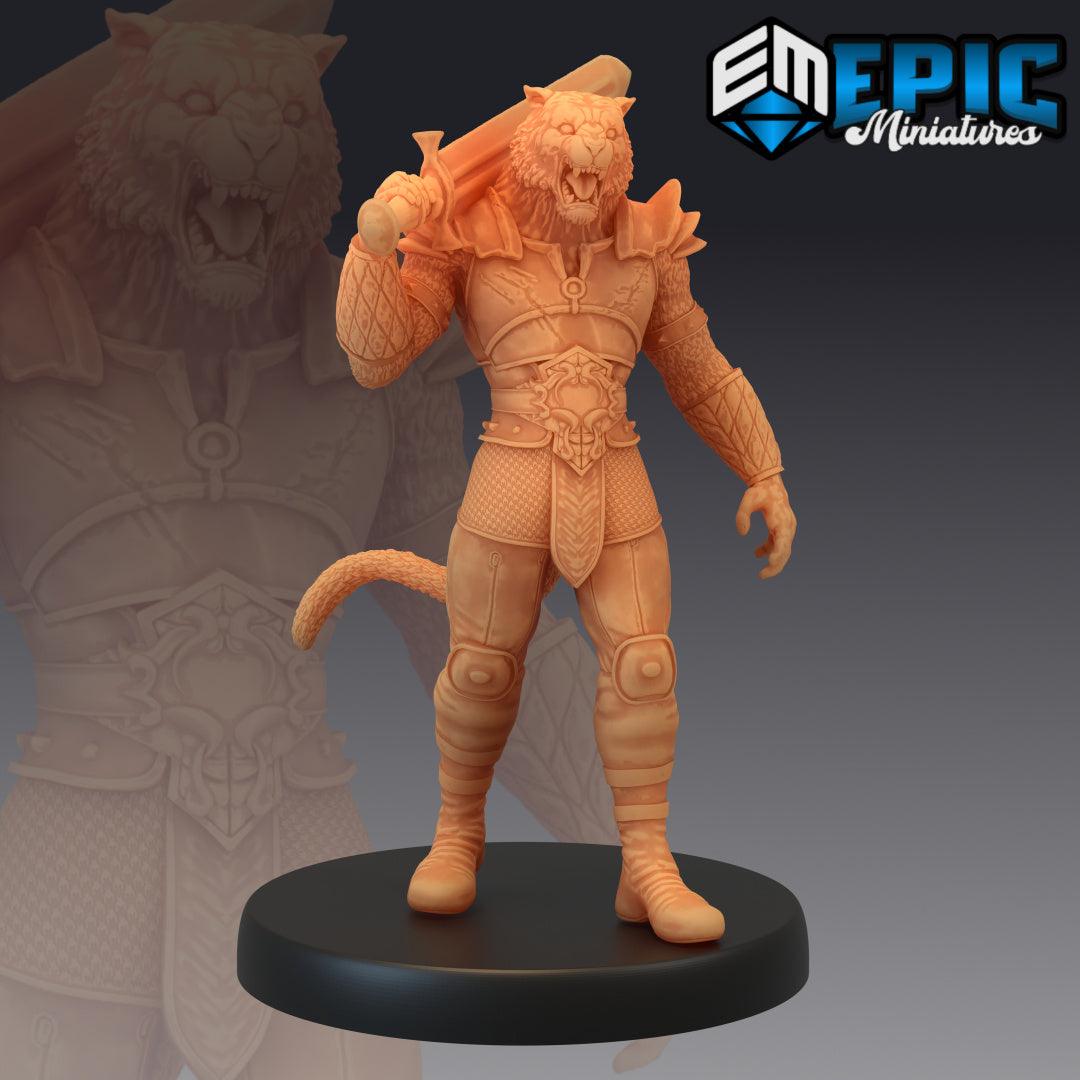 WereTiger / Tiger Folk Fighter Miniature - Mini Megastore