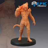 WereTiger / Tiger Folk Fighter Miniature - Mini Megastore