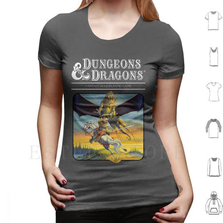 Women's Classic D&D art shirt with dragon - Mini Megastore