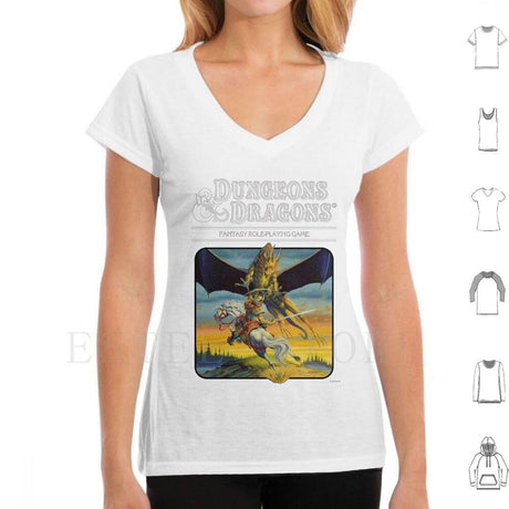 Women's Classic D&D art shirt with dragon - Mini Megastore