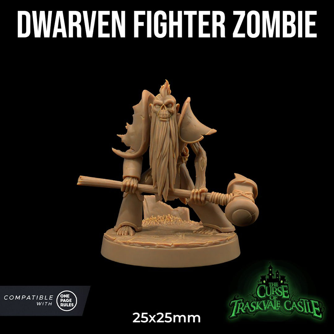 Zombie Dwarf Fighter Miniature - Mini Megastore
